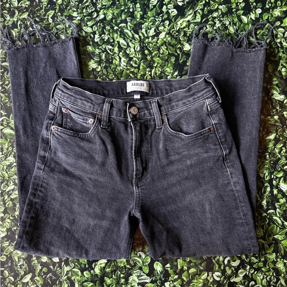 Agolde Women's Charcoal Cropped Jeans